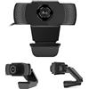 Vikye Webcam USB, macchina fotografica portatile per ufficio, con microfono ad alta risoluzione ad alta risoluzione e 30 Fps