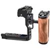 ZHFGJKSO Gabbia for fotocamera con manico in legno compatibile con Sony FX3 FX30, telaio in lega di alluminio(FX3 FX30 Cage Kit1)