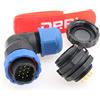 DRRI SD20 20mm Gomito IP67 10 Pin Indietro dado Impermeabile Aviazione Connettore Spina Maschio Presa Femmina per Sistema di Energia Solare