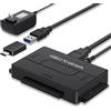 YINNCEEN Lettore di dischi rigidi da USB 3.0 a SATA IDE, convertitore di disco rigido esterno ultra recovery, kit adattatore universale per disco rigido HDD/SSD da 2,5/3,5 pollici, include adattatore