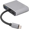 Naroote Hub di Tipo C, Dissipazione Rapida del Calore 4 in 1 Docking Station in Lega di Alluminio Resistente all'usura USB 3.0 Portatile per la Casa