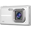 URPIZY Fotocamera digitale 1080P, 48 MP, fotocamera digitale compatta HD, con zoom digitale 5X e schermo LCD da 2,4 per bambini e principianti (argento)
