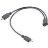 Aukson Cavo splitter micro USB I61, 1 presa micro USB su 2 connettori micro USB, 5 pin, cavo di prolunga USB 2.0 ad alta velocità, 30 cm