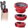 VILLFUL 2sets Lenti Per Smartphone Lente Fisheye Lente Grandangolare Con Clip Rosso e Nero Per Fotografia Dettagliata e Ampio Campo Visivo
