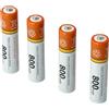 vhbw 4x Batterie VHBW Ni-MH Ready 2 Use 800mAh (1.2V) compatibile con Panasonic KX-TG6422G, KX-TG6521, KX-TG6521G, KX-TG6521GB sostituisce AAA Micro R3 HR03