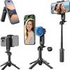 PEYAKO Mini selfie stick magnetico per iPhone, 4 in 1, treppiede portatile tascabile per iPhone MagSafe/Android con supporti remoto/cold shoe, treppiedi piccolo/compatto per cellulare, per scrivania, viaggi