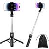 XIHAMA Treppiede per selfie, treppiede stabile con telecomando Bluetooth staccabile, compatibile con iPhone 15 Pro Max/15 Plus/14/13, GoPro, Samsung, LG, Google Smartphone (43 pollici, nero)