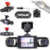 QCDZSW Sistema dashcam for auto con visualizzazione completa aggiornato 2026 - Telecamera da cruscotto for auto universale 1080p su tre/quattro lati | Lente in vetro Full HD a 6 strati(4 LENSES)