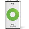 GP RECYKO - Batteria NiMH 9 V, 200 mAh, 8,4 V, 1 pezzo