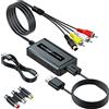 Bcrokory Convertitore da RCA Svideo a HDMI, supporto 4: 3/16: 9 Aspect Ratio, interruttore di uscita HDMI 720P/1080P, convertitore S-video AV RCA a HDMI per VHS/DVD/Wii/PS1/PS2/N64/NGC da visualizzare su