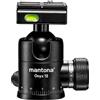 Mantona Onyx 8 (M1-3008A) Testa A Sfera Con Piastra A Sgancio Rapido 50 Mm Compatibile Con Arca-Swiss, Strumento Professionale Per Fotocamere Dslr, Mirrorless, A Sistema, Videocamere, Colore Nero