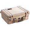 PELI 1520 Valigia per telecamere di protezione per impieghi gravosi, IP67 Impermeabile e a prova di polvere, Capacità di 24L, Prodotto in Germania, Senza schiuma, Color sabbia