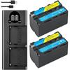 CQJFCYBRA Batteria Da 5200mAh NP-F770 NP-F750 NP F770 Np F750 750 + Caricabatterie USB LED, Compatibile For Sony, For NP-F550 NP-F770 NP-F750 F960 F970(2BatteryWithCharger)