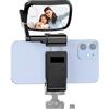 SEVEQIS Teleprompter, Flip Mirror Kit Phone Camera Periscope Vlog Selfie Staffa Clip con Cold Shoe universale