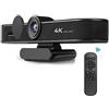 SEVEQIS Webcam EPTZ 4K 8MP con inquadratura automatica Webcam for PC USB con microfoni e altoparlante Zoom digitale 5X Web cam EPTZ 120° FOV(4K EPTZ 5x Zoom)