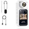 FortunateSweet Mini Action Camera, con schermo HD IPS grandangolare a 180 gradi, supporto magnetico indossabile Body Camera per Vlogging Viaggi Pet Walking (bianco)