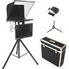 Susisang Teleprompter sollevabile da 20 pollici, teleprompter in metallo per tablet con supporto in vetro ottico temperato regolabile TXT RTF Word PPT e altri file di formato (doppio schermo)