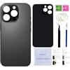 ZMVDJZ 16 Pro Max - Cover posteriore di ricambio per iPhone 16 Pro Max (titanio nero, 17,5 cm), con nastro preinstallato + istruzioni per l'installazione + strumenti di riparazione (titanio nero)