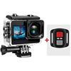 HPHPH Action Cam, A10 Action Camera 4k EIS Ultra HD 20MP 170D Subacquea Impermeabile Cam Touch Screen 4X Zoom Video Go Sport PRO Cam,All'aperto, Sport, Video(Standard,Cam And Remote)