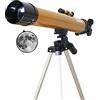 RENYUEH Telescopio astronomico per principianti, telescopio zoom a rifrazione monoculare professionale da 600x50 mm con treppiede regolabile