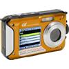 Jectse Fotocamera Subacquea 4K 56MP, Fotocamera Digitale Compatta Impermeabile da 10 PIEDI, Action Camera con Zoom Digitale 16x a Doppio Schermo con Scheda da 64 GB, Autoscatto, per lo