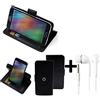 K-S-Trade Set Compatibile con Wiko Lenny 5 Copertura Smartphone Cassa di Protezione Slim Flipstyle Cover Custodia Protettiva Portafoglio Libro Book Style Case Wallet Etui Nero + Cuffie