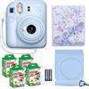 Fujifilm Instax Mini 12 Instant Camera Blu pastello + Fuji Instax Film Value Pack (40 fogli) + pacchetto di accessori otturatore, incl. custodia per il trasporto compatibile, album fotografico