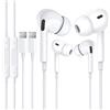 SENNIPS Cuffie auricolari per iPhone, certificate Apple MFi, con connettore Lightning, compatibili con iPhone 14, 13, 12, 11 Pro Max, X, XS, XR 8, 7 Plus, con microfono (bianco)