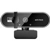BJdfgE Webcam Full HD 4K con microfono, messa a fuoco automatica, telecamera for siti Web da 8 MP for PC Windows, laptop, webcam esterna, videochiamate(2K stand)