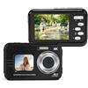 VBESTLIFE Fotocamera Subacquea 4K, Fotocamera Subacquea Selfie Doppio Schermo con Messa a Fuoco Automatica da 48 MP per Snorkeling, Immersioni, Zoom Digitale 16X, Impermeabile Fino a 11