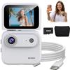 GLSAYZU Action Camera 4K 360°, 2026 nuova fotocamera multifunzione con schermo flip screen con obiettivo grandangolare a 143°, batteria lunga 800 mAh, action cam anti-shake per vlogging, ciclismo, viaggi