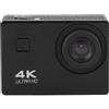 Plyisty Camera D'azione 4K, Fotocamera per il Casco della Fotocamera Sportiva con Schermata Principale da 2,0 Pollici e Lente Angolare Largo 170 °, Shake Smart Anti, per la Registrazione