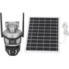CFTGIW Telecamera di Sicurezza Solare Esterno 4MP 3K HD Telecamera di Sorveglianza con Rilevamento del Movimento PTZ a 360° con Pannello Solare 7,5 W PTZ Consente la Tecnologia Solar Security