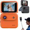 Generic Action Camera 4K 360°, multi-funzionale 143° grandangolare panoramica Action Camera con Flip Screen, Anti-Shake POV Cam per Vlogging Ciclismo Moto Avventura Registrazione (arancione)
