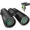 LeGDOr Binocolo 12 x 42 per adulti, binocolo con adattatore per smartphone - 18 mm grande visione, obiettivo 16,5 mm super luminoso prisma BAK4 FMC per uccelli osservazione caccia sport