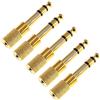 Oiyagai 5 Pezzi Adattatore Stereo Audio 6.35mm (1/4 inch) Maschio a 3.5mm (1/8 inch) Femmina, Dorato (Stereo)