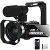 NGBFF Macchinetta Digitale, Camcorder for videocamera 4K for vlog di registrazione vlog Camcorder 4K con microfono WiFi Ultra HD 30FPS 48MP 16X Telecamera digitale della videoconferenza di zoom