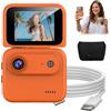 GLSAYZU Action Camera 4K 360°, 2026 nuova fotocamera multifunzione con schermo flip screen con obiettivo grandangolare a 143°, batteria lunga 800 mAh, action cam anti-shake per vlogging, ciclismo, viaggi