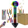 ZLPOWER Portable Photo Booth for iPad 10.2 10.9 11 12.9 Shell Stand Selfie Photobooth with Software Control RGB Ring Light Music Sync Light Box and Honeycomb Box for Parties Wedding Rental (Black)