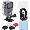 QWUUYEC Action Camera 4K 24FPS, Videocamera Subacquea IPX8 40M, Anti - Shake, Obiettivo 154°, Mini DV Compatta - Immagini Ultra Chiare, Microfono Esterno, per Ciclismo e Nuoto