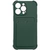 LMobile Card Armor Case Cover for Samsung Galaxy A22 4G Card Wallet Air Bag Armored housing Green