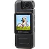 Sxhlseller Videocamera Indossata Sul Corpo, Video 4K, Obiettivo Rotante a 180°, Grandangolo a 130°, Rilevamento del Movimento, Fotocamera Indossabile con Schermo da 1,3 Pollici per Ciclismo