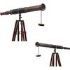 Nautical Replica Hub Telescopio marrone antico in pelle nera supporto in legno marino Royal Telescopes Home & Office Decor 27 pollici