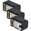 vhbw 3x batteria compatibile con JVC GR-D720, GC-PX10EU, GR-D720EX, GR-D725 videocamera camcorder (1400mAh, 7,2V, Li-Ion) con infochip
