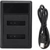 Akozon Caricabatteria per Fotocamera 90B LCD 5V 2A Caricabatteria Doppio USB Supporto Display Livello Batteria Caricabatterie di Tipo C a Ricarica Rapida Applicabile per Viaggi