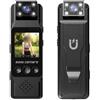 Opatiny Action Camera compatta portatile 1080p con obiettivo girevole a 180°, per clip magnetica per montaggio, batteria 1000 mAh, per viaggi e attività all'aperto