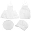 IMIKEYA Set di costume da cuoco per grandi 2 pezzi bianchi grembiule da cucina tasca e cappello vestiti per bambini da 1 a 12 mesi adatto per servizi fotografici e giochi di cucina