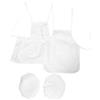 LOORGVEL 2 Set Grembiuli Bimbi e Cappelli Chef Costume Cucina Ragazzo Ragazza Mesi per Foto Feste Compleanno Outfit Chef con Stile Classico Professionale