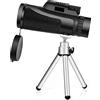 ZXIANGZ Telescopio monoculare, 12x42 Prisma ad alta potenza Monoculare HD Cannocchiale a doppio fuoco Portatile Impermeabile Antiappannamento con supporto per smartphone e treppiede per birdwatching Caccia C