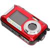 Luocute Fotocamera Subacquea, Fotocamera Digitale Subacquea da 2,7K 48MP con Doppio Schermo e Resistenza All'acqua 10FT, per lo Snorkeling e le Vacanze (rosso)